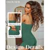 EKOUAER Pajama Sets for Women Lingerie Sleepwear Soft Pjs 2 Piece Cami Shorts Set U Neck Adjustable Strap Nightwear(Forest Green)