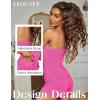 EKOUAER Pajama Sets for Women Lingerie Sleepwear Soft Pjs 2 Piece Cami Shorts Set U Neck Adjustable Strap Nightwear(Hot Pink)