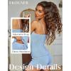 EKOUAER Pajama Sets for Women Lingerie Sleepwear Soft Pjs 2 Piece Cami Shorts Set U Neck Adjustable Strap Nightwear(Light Blue)