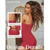 EKOUAER Pajama Sets for Women Lingerie Sleepwear Soft Pjs 2 Piece Cami Shorts Set U Neck Adjustable Strap Nightwear(Red)