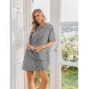 Ekouaer Cotton Nightgowns for Women Short Sleeve Sleep Shirts Crew Neck Night Dress Nightshirt with Pockets S-2XL(Black White Floral)