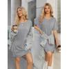 Ekouaer Cotton Nightgowns for Women Short Sleeve Sleep Shirts Crew Neck Night Dress Nightshirt with Pockets S-2XL(Light Gray)
