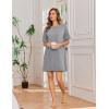 Ekouaer Cotton Nightgowns for Women Short Sleeve Sleep Shirts Crew Neck Night Dress Nightshirt with Pockets S-2XL(Light Gray)