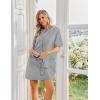 Ekouaer Cotton Nightgowns for Women Short Sleeve Sleep Shirts Crew Neck Night Dress Nightshirt with Pockets S-2XL(Light Gray)