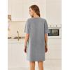 Ekouaer Cotton Nightgowns for Women Short Sleeve Sleep Shirts Crew Neck Night Dress Nightshirt with Pockets S-2XL(Light Gray)
