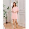 Ekouaer Cotton Nightgowns for Women Short Sleeve Sleep Shirts Crew Neck Night Dress Nightshirt with Pockets S-2XL(Light Pink)