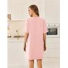 Ekouaer Cotton Nightgowns for Women Short Sleeve Sleep Shirts Crew Neck Night Dress Nightshirt with Pockets S-2XL(Light Pink)