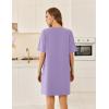 Ekouaer Cotton Nightgowns for Women Short Sleeve Sleep Shirts Crew Neck Night Dress Nightshirt with Pockets S-2XL(Lilac)