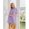 Ekouaer Cotton Nightgowns for Women Short Sleeve Sleep Shirts Crew Neck Night Dress Nightshirt with Pockets S-2XL(Lilac)