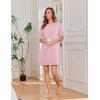 Ekouaer Cotton Nightgowns for Women Short Sleeve Sleep Shirts Crew Neck Night Dress Nightshirt with Pockets S-2XL(Pink)