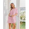 Ekouaer Cotton Nightgowns for Women Short Sleeve Sleep Shirts Crew Neck Night Dress Nightshirt with Pockets S-2XL(Pink)