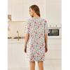 Ekouaer Cotton Nightgowns for Women Short Sleeve Sleep Shirts Crew Neck Night Dress Nightshirt with Pockets S-2XL(Pink Floral)