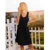 Ekouaer Cotton Nightgowns for Women Sleeveless Night Gown Tank Sleep Shirts Pleated Night Shirts V Neck Chemise(Black)