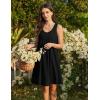 Ekouaer Cotton Nightgowns for Women Sleeveless Night Gown Tank Sleep Shirts Pleated Night Shirts V Neck Chemise(Black)