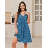 Ekouaer Cotton Nightgowns for Women Sleeveless Night Gown Tank Sleep Shirts Pleated Night Shirts V Neck Chemise(Dog Footprints)