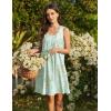 Ekouaer Cotton Nightgowns for Women Sleeveless Night Gown Tank Sleep Shirts Pleated Night Shirts V Neck Chemise(Floral Mint Green)