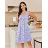 Ekouaer Cotton Nightgowns for Women Sleeveless Night Gown Tank Sleep Shirts Pleated Night Shirts V Neck Chemise(Floral Pink)