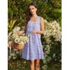 Ekouaer Cotton Nightgowns for Women Sleeveless Night Gown Tank Sleep Shirts Pleated Night Shirts V Neck Chemise(Floral Pink)