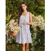 Ekouaer Cotton Nightgowns for Women Sleeveless Night Gown Tank Sleep Shirts Pleated Night Shirts V Neck Chemise(Floral Purple)