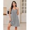 Ekouaer Cotton Nightgowns for Women Sleeveless Night Gown Tank Sleep Shirts Pleated Night Shirts V Neck Chemise(Floral White)