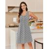 Ekouaer Cotton Nightgowns for Women Sleeveless Night Gown Tank Sleep Shirts Pleated Night Shirts V Neck Chemise(Floral White)