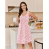 Ekouaer Cotton Nightgowns for Women Sleeveless Night Gown Tank Sleep Shirts Pleated Night Shirts V Neck Chemise(Floral White Purple)