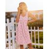 Ekouaer Cotton Nightgowns for Women Sleeveless Night Gown Tank Sleep Shirts Pleated Night Shirts V Neck Chemise(Floral White Purple)