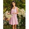 Ekouaer Cotton Nightgowns for Women Sleeveless Night Gown Tank Sleep Shirts Pleated Night Shirts V Neck Chemise(Floral White Purple)