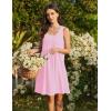 Ekouaer Cotton Nightgowns for Women Sleeveless Night Gown Tank Sleep Shirts Pleated Night Shirts V Neck Chemise(Misty Rose)