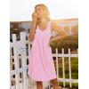 Ekouaer Cotton Nightgowns for Women Sleeveless Night Gown Tank Sleep Shirts Pleated Night Shirts V Neck Chemise(Misty Rose)