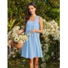 Ekouaer Cotton Nightgowns for Women Sleeveless Night Gown Tank Sleep Shirts Pleated Night Shirts V Neck Chemise(Sky Blue)