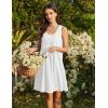 Ekouaer Cotton Nightgowns for Women Sleeveless Night Gown Tank Sleep Shirts Pleated Night Shirts V Neck Chemise(White)