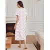 Ekouaer Long Nightgowns for Women Short Sleeve Sleepshirt Button Sleep Dress with Pockets(Pink Flower)