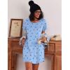 Ekouaer Nightgowns for Women Cotton Sleep Shirts Short Sleeve Nightshirt Crew Neck Night Gown Comfy Sleepwear Nightdress(Blue Moon)
