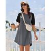 Ekouaer Nightgowns for Women Cotton Sleep Shirts Short Sleeve Nightshirt Crew Neck Night Gown Comfy Sleepwear Nightdress(Dark Grey)