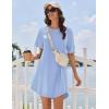 Ekouaer Nightgowns for Women Cotton Sleep Shirts Short Sleeve Nightshirt Crew Neck Night Gown Comfy Sleepwear Nightdress(Light Blue)