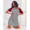 Ekouaer Nightgowns for Women Cotton Sleep Shirts Short Sleeve Nightshirt Crew Neck Night Gown Comfy Sleepwear Nightdress(Light Grey)