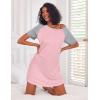 Ekouaer Nightgowns for Women Cotton Sleep Shirts Short Sleeve Nightshirt Crew Neck Night Gown Comfy Sleepwear Nightdress(Light Pink)