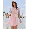 Ekouaer Nightgowns for Women Cotton Sleep Shirts Short Sleeve Nightshirt Crew Neck Night Gown Comfy Sleepwear Nightdress(Light Pink)