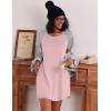 Ekouaer Nightgowns for Women Cotton Sleep Shirts Short Sleeve Nightshirt Crew Neck Night Gown Comfy Sleepwear Nightdress(Light Pink)