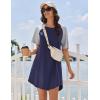 Ekouaer Nightgowns for Women Cotton Sleep Shirts Short Sleeve Nightshirt Crew Neck Night Gown Comfy Sleepwear Nightdress(Navy Blue)