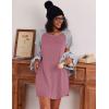 Ekouaer Nightgowns for Women Cotton Sleep Shirts Short Sleeve Nightshirt Crew Neck Night Gown Comfy Sleepwear Nightdress(Peach Pink)