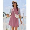 Ekouaer Nightgowns for Women Cotton Sleep Shirts Short Sleeve Nightshirt Crew Neck Night Gown Comfy Sleepwear Nightdress(Peach Pink)