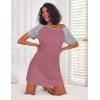 Ekouaer Nightgowns for Women Cotton Sleep Shirts Short Sleeve Nightshirt Crew Neck Night Gown Comfy Sleepwear Nightdress(Peach Pink)