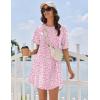 Ekouaer Nightgowns for Women Cotton Sleep Shirts Short Sleeve Nightshirt Crew Neck Night Gown Comfy Sleepwear Nightdress(Pink Floral)