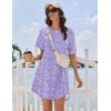 Ekouaer Nightgowns for Women Cotton Sleep Shirts Short Sleeve Nightshirt Crew Neck Night Gown Comfy Sleepwear Nightdress(Purple Abstract Dots)