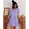 Ekouaer Nightgowns for Women Cotton Sleep Shirts Short Sleeve Nightshirt Crew Neck Night Gown Comfy Sleepwear Nightdress(Purple Abstract Dots)