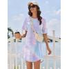 Ekouaer Nightgowns for Women Cotton Sleep Shirts Short Sleeve Nightshirt Crew Neck Night Gown Comfy Sleepwear Nightdress(Purple Tie Dye)