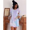 Ekouaer Nightgowns for Women Cotton Sleep Shirts Short Sleeve Nightshirt Crew Neck Night Gown Comfy Sleepwear Nightdress(Purple Tie Dye)