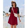 Ekouaer Nightgowns for Women Cotton Sleep Shirts Short Sleeve Nightshirt Crew Neck Night Gown Comfy Sleepwear Nightdress(Wine Red)